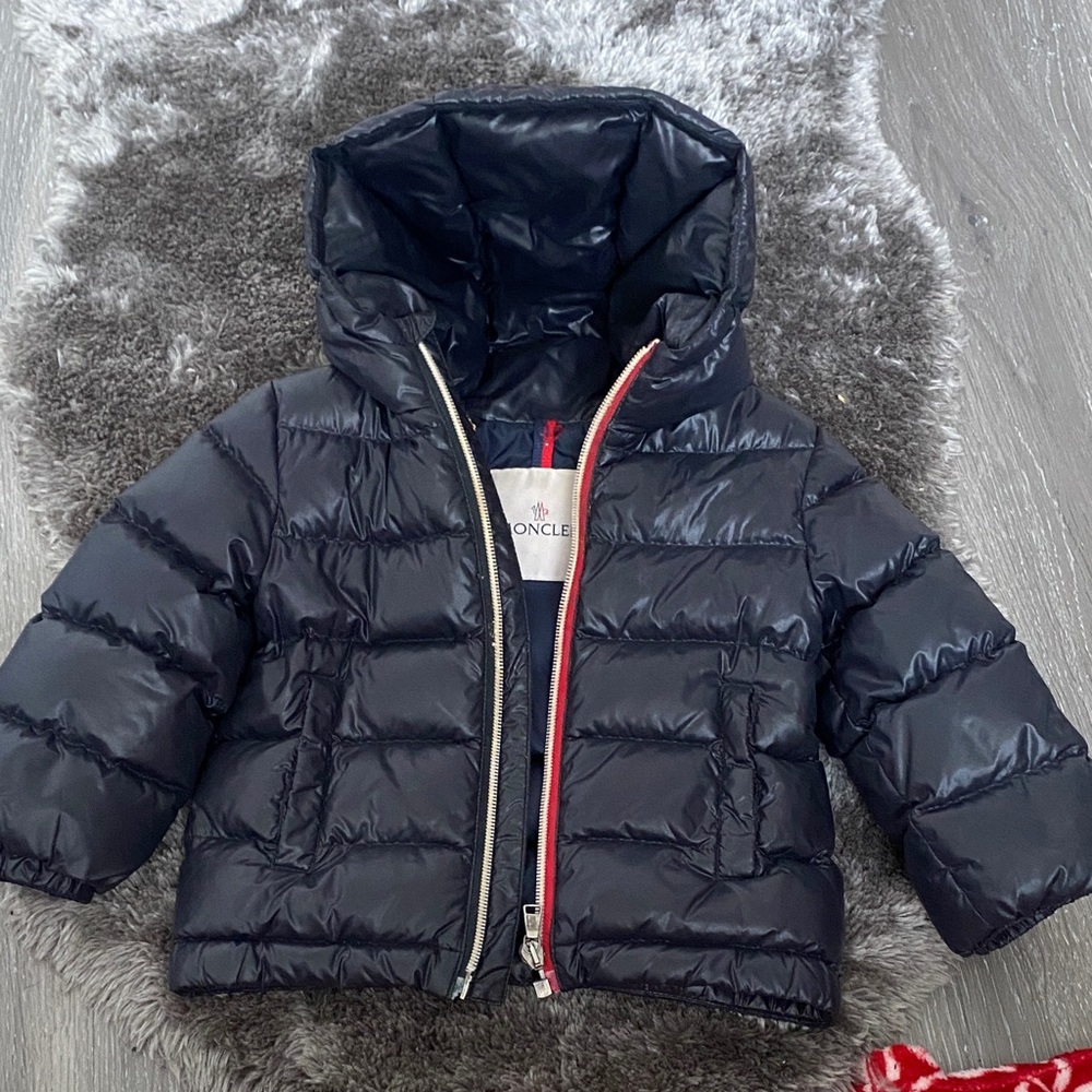 Moncler Dark Blue Hooded Puffer Jacket
